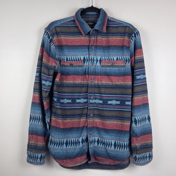 CPO Provisions Aztec Shacket Men Small Southwestern Print Flannel Tribal Shirt - Picture 1 of 9